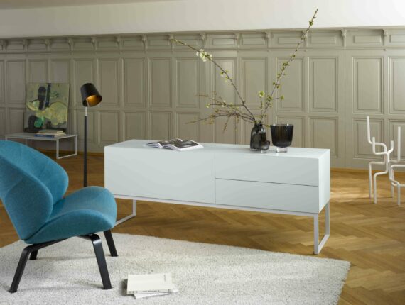 pure Sideboard weiss mit Fussvariante in weiss