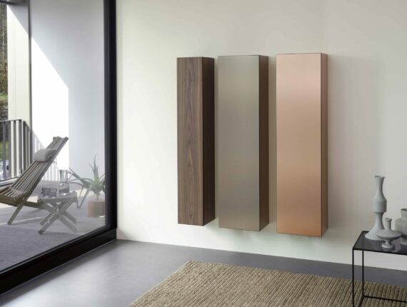 pure Sideboard Solitaer in Holz Beige und Metallic